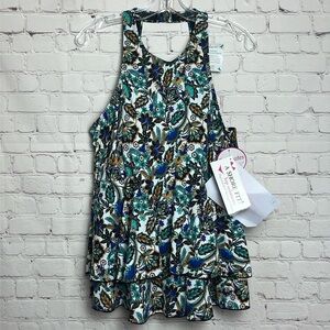 A Shore Fit Paisley High Neck Tiered Tankini Top